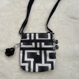 Kipling Black/White Cross-body Bag